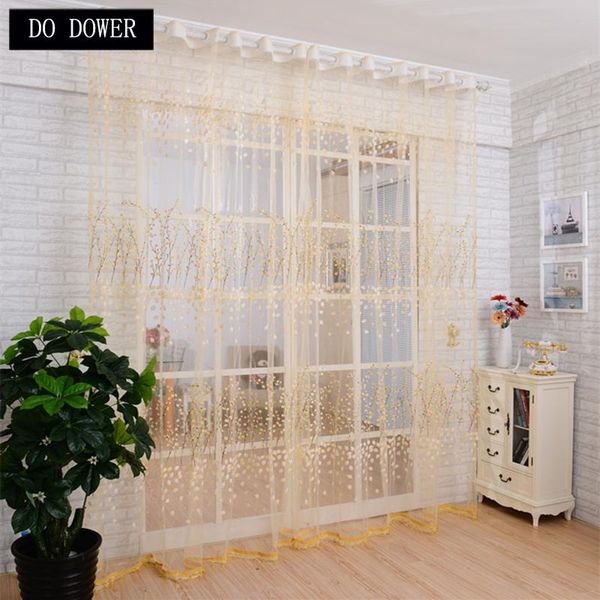 

yellow plum blossom flower curtains for bedroom living room window light shading floral pattern decoration tulle on the windows