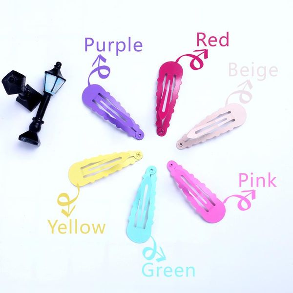 

wavy water drop hair clip 12pcs lovely headwear for baby girls metal baking hairpin small barrette for children fashion hairpin wmtinp, Black;brown