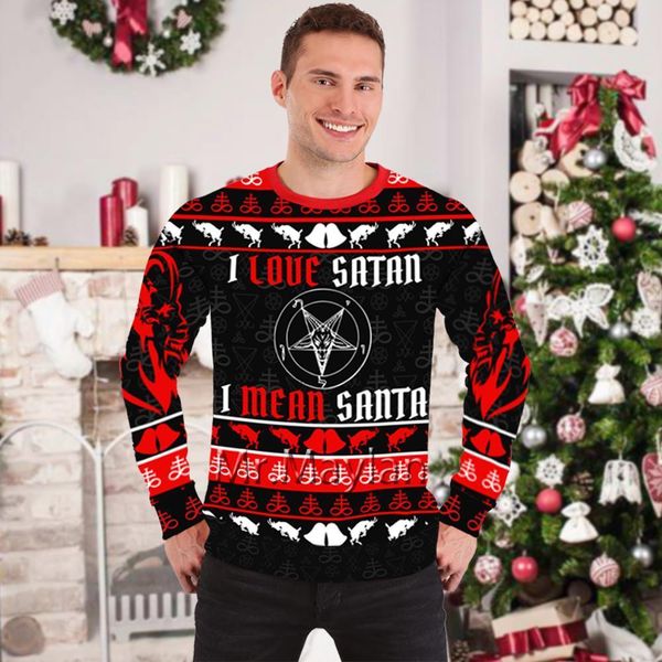 

christmas satan3d printed jacket men women harajuku hoodie casual gothic streetwear sweatshirt pullover sudadera hombre, Black