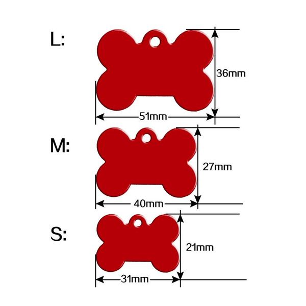 

20pcs/lot dog collar accessories alumilum pet puppy dog tag personalized bone name phone id tags customized doub sqcmai