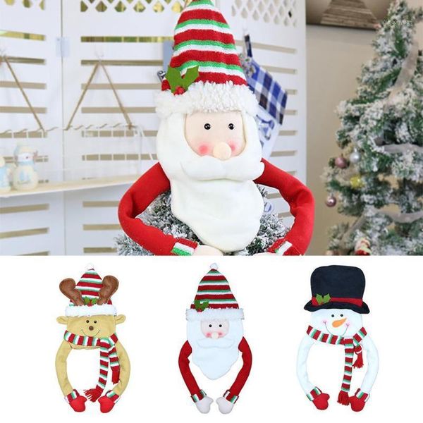 

wholesale christmas tree er santa head snowman cap ornament supplies for party decoration new year christmas hanging supply1