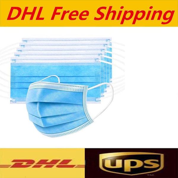 

disposable 3-layer protection dhl mask with earloop mouth face sanitary outdoor masks 2020 elling