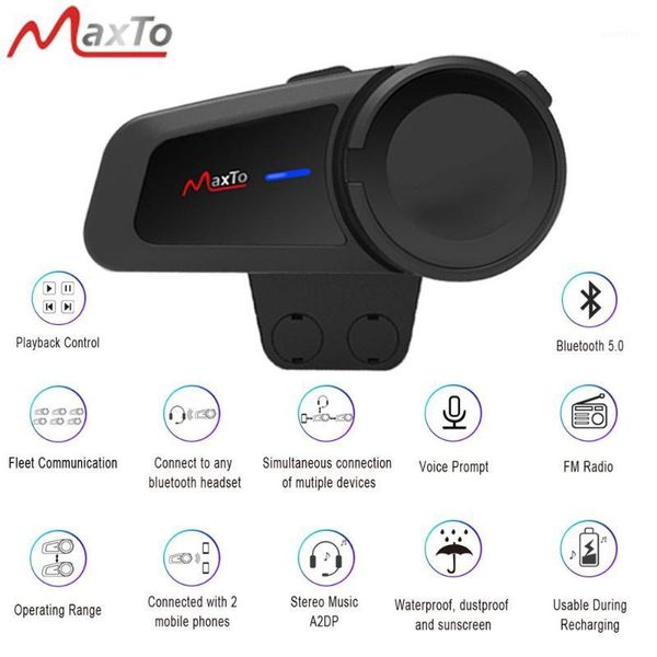 

maxto m2 waterproof 6 riders 1000m motorcycle bluetooth 5.0 helmet fm mp3 casco intercom intercomunicador interphones headset1