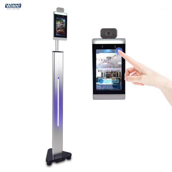 

facial recognition system touchless 8" thermal device ai body face temperature measuring camera kiosk1