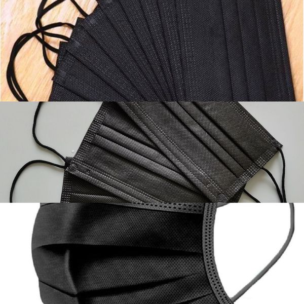 

3-layer non-woven black face disposable women mask men fabric dustproof windproof respirator anti-fog dust-pro