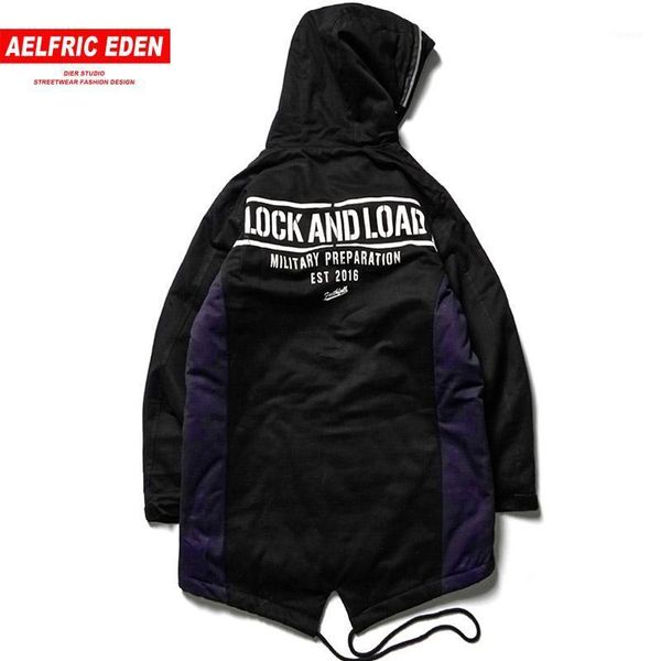 

aelfric eden curve hem flight jackets men letter print overcoats winter casual hooded streetwear jacket hip hop windbreaker kj691, Black;brown