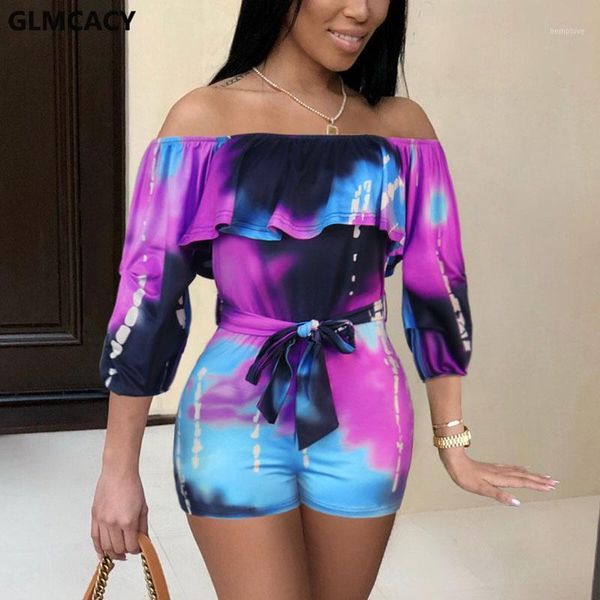 

women off shoulder slash neck rompers floral printed summer playsuits skinny boho beachwear1, Black;white