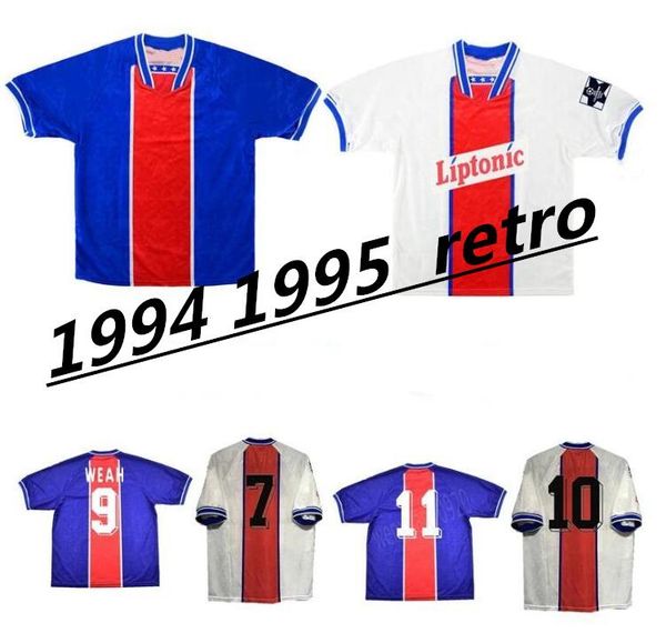 

1994 1995 париж ретро футбол джерси джордж weah 94 95 rai ginola guerin home and vintage classic старая футболка, Black;yellow