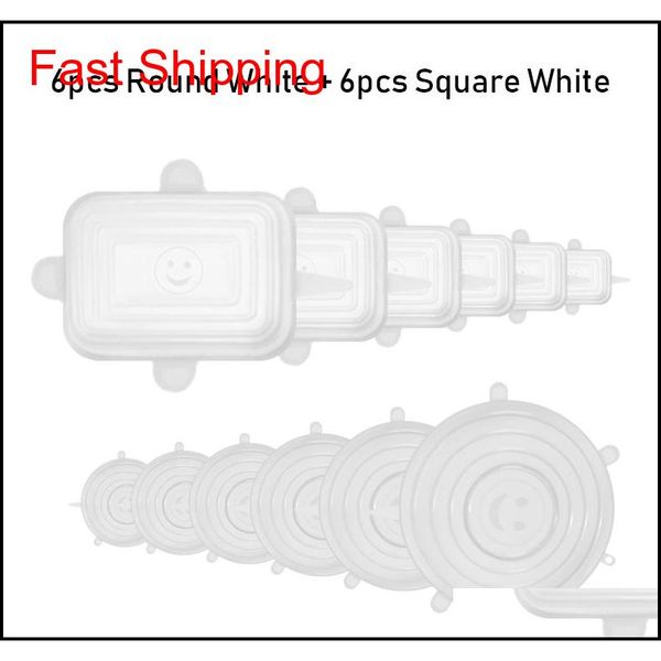 

12pcs reusable sile food cover stretch lids universal food wrap cover food fresh keeping sile caps st qyluiq lipper