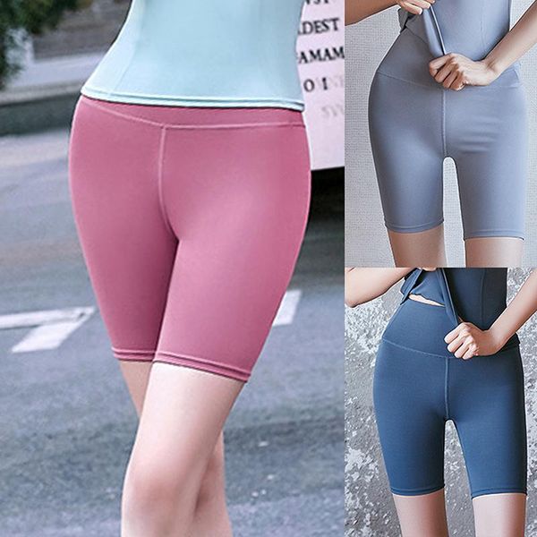 

yoga outfits slim fit high waist sport shorts hip push up women plain soft fitness running tummy control workout gym, White;red