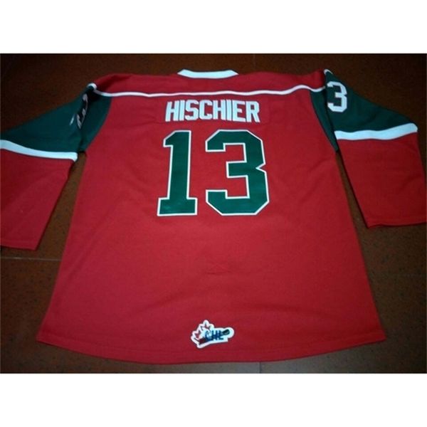 

custom 421 rare green 13 nico hischier halifax mooseheads hockey jersey 100% embroidery jersey or custom any name or number jersey, Black