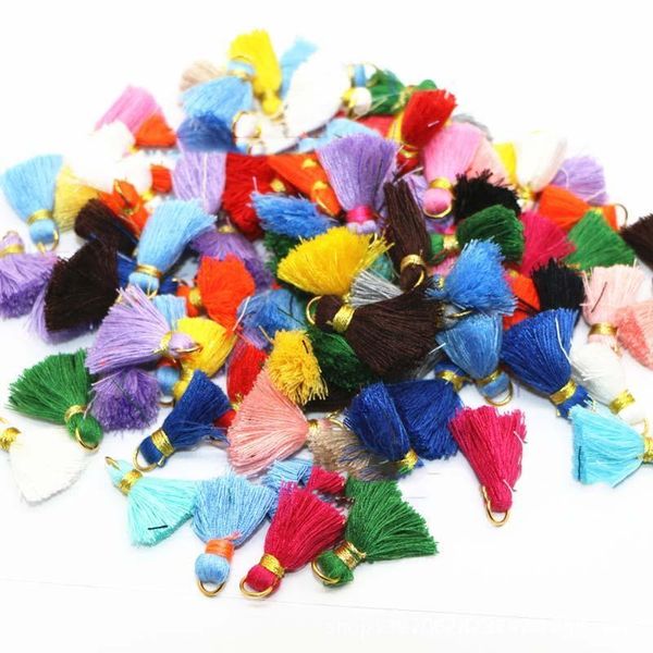 

100pcs lot mini 2cm cloth accessories tassels outer ring sewing tassel trim decorative key tassels for curtains home decoration h jllhea