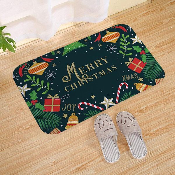 

qifu merry christmas decoration doormat santa claus printing flannel floor mat non-slip mat christmas home decoration door mat jllczv