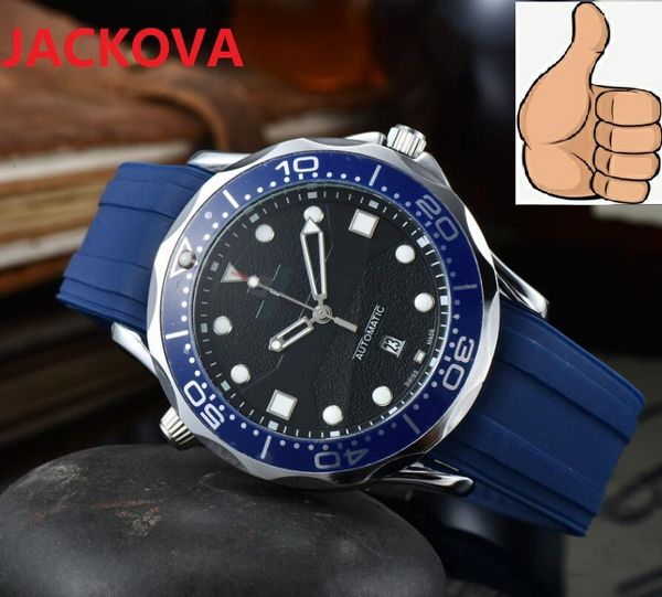 Schwarz, blau, grau, Gummi, Silikon, Quarz, batteriebetrieben, Stoppuhr, Uhren, 42 mm, großes Datum, Präsident, beliebte Business-Tag-Datums-Designer-Herren-Kleideruhr, Geschenk-Armbanduhr