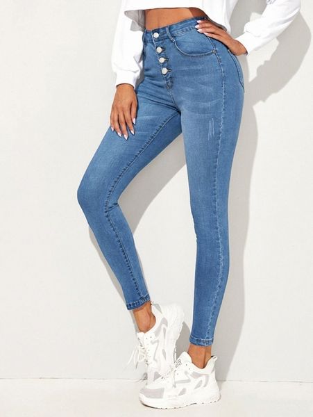 

high stretch cat whiskers skinny jeans j1gg#, Blue