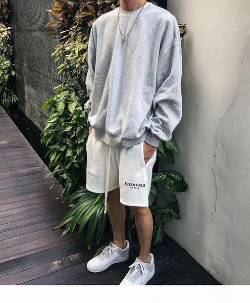 

туманные фактические шорты боязнь божьего светоотражающие вышитые логотипы пот шорты мужские повседневные потогонные толчки барабаны гарем ш, White;black