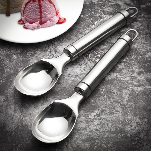 

spoons 1 pcs 304 stainless steel ice cream long handle spoon water melon fruit scooping for kitchen tool