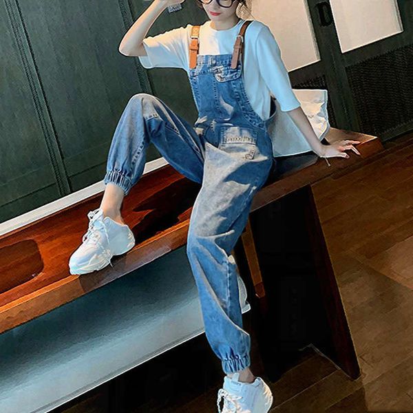 

2020 autumn new style korean loose slim mori women's high waist capris, Blue