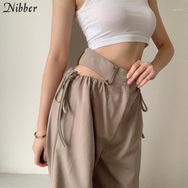

nibber high waist hollow out tassel straight pants 2020 female fashion street casual wear harajuku khaki cargo pants women1, Black;white