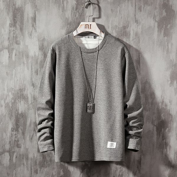 

2021 new autumn fashion spring great dimensions black red gray tshirt long glove of men neck t-shirt for the higher man r4dd, White;black