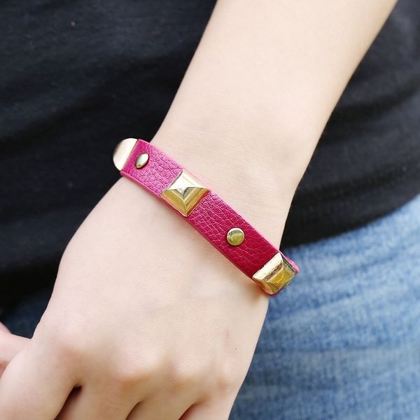 

studded red pu blue bracelet men charm bracelets for women fashion jewelry accessories