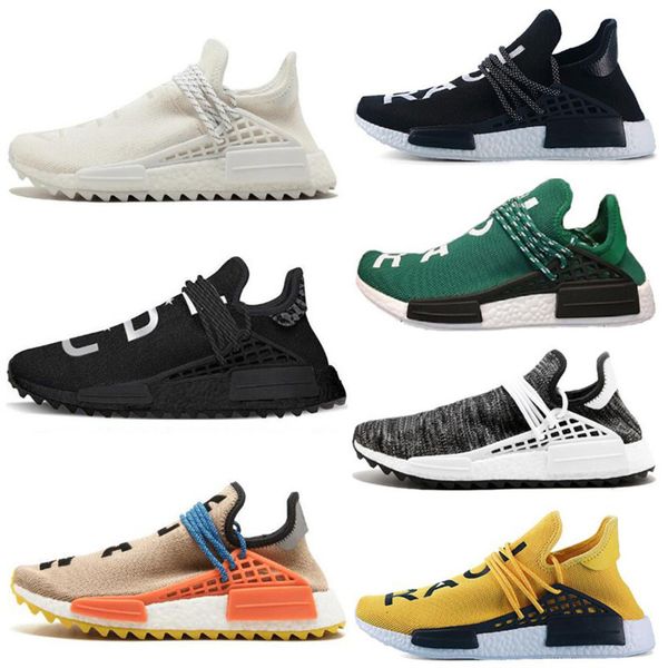 

new human race trail running shoes pharrell williams hu runner nerd black yellow black white women mens trainers sports sneakers size 36-47, White;red