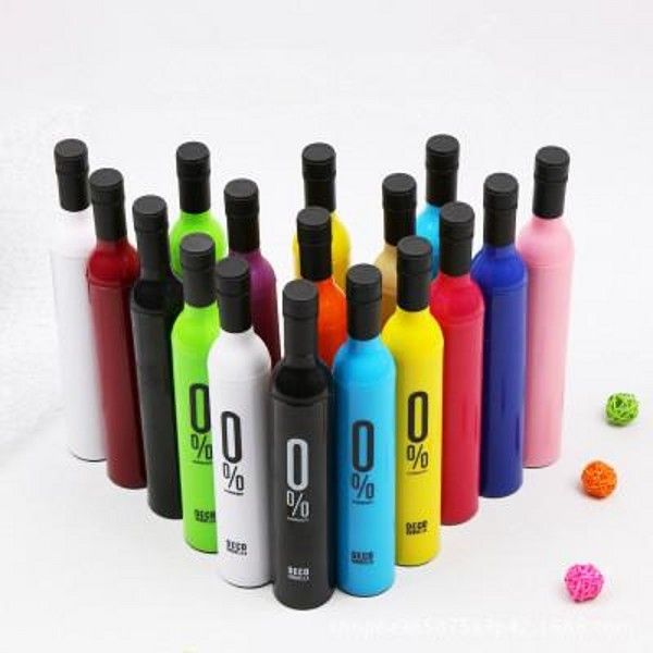 

wine bottle foldable umbrella sun and rain foldable umbrellas customized logo silver colloid umbrella creative kids gift