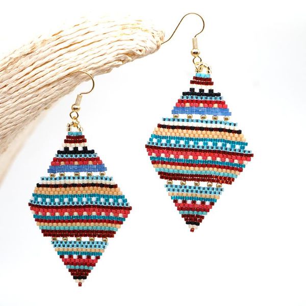 

go2boho miyuki earrings for women jewellery handmade beads native earring american jewelry boho colored 2021 trend pendientes, Silver