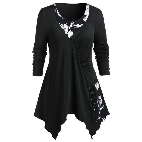 

women loose blouses o neck long sleeve floral print button bandage blouse plus size women clothing blusas mujer, White