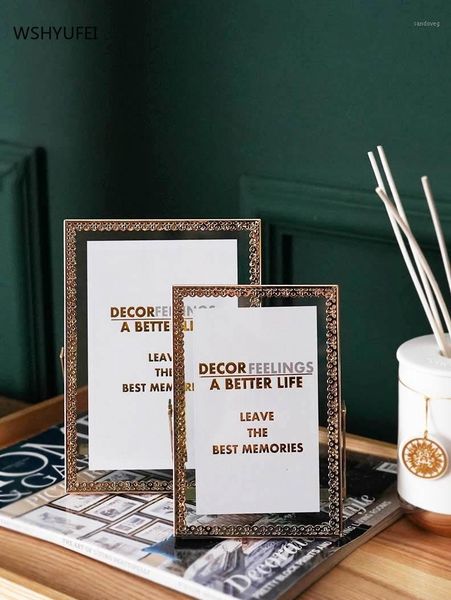 

wshyufei metal p frame carved gold 6/5 inch picture frame wedding materials suitable for home office birthday present3331