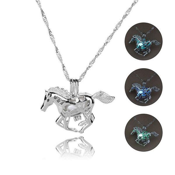 

1 шт. ожерелье цепи сеть лошадь форма светящиеся подвесные ювелирные изделия для женщин свадьба ll @ 17, Silver