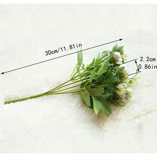 

11 heads magnolia artificial flowers small diy tea rose silk flower white bride bouquet for home wedding fake flowers decoration f bbyybv