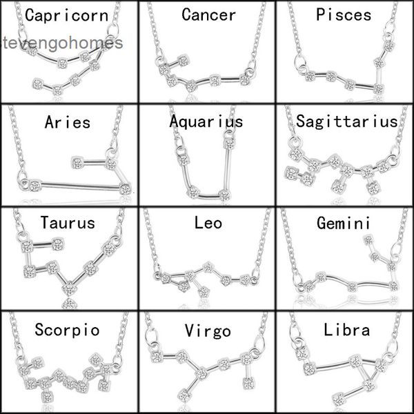 

necklace clavicle no constellation pendant card 12 chain, Silver