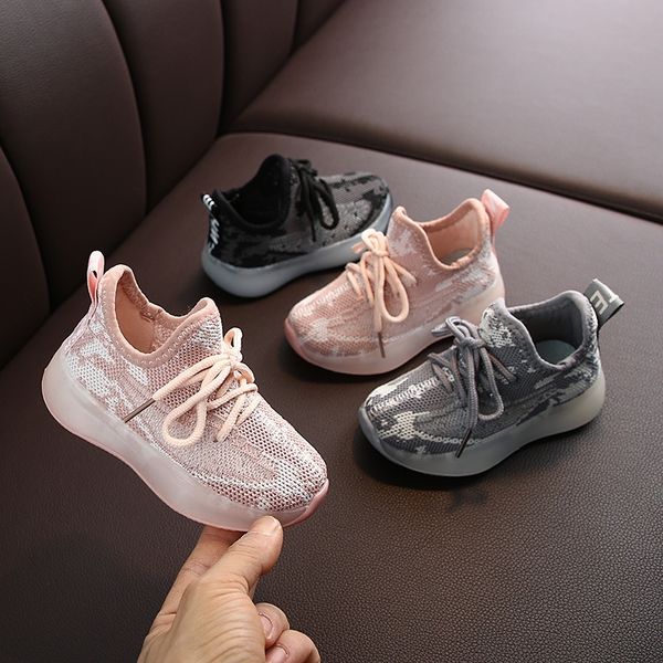 

new autumn kids breathable boys girls sport children casual sneakers baby running mesh canvas shoes 201128, Black