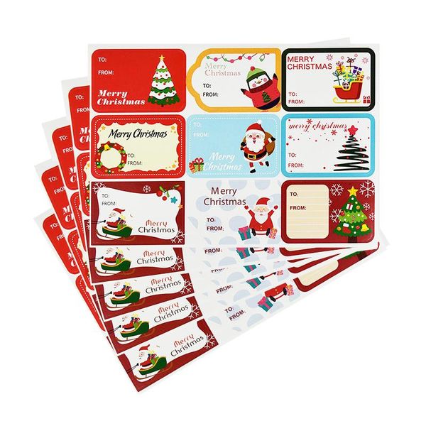

5sheet merry christmas stickers package seal labels gift tag christmas gift decorations handmade diy sticker 2021 new year decor bbycyz