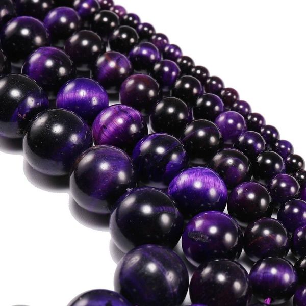 

1strand lot 4 6 8 10 12mm aaa natural stone purple tiger eye agat round beads loose spacer bead for jewelry making h bbytnq