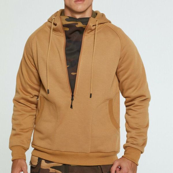 

men's hoodies & sweatshirts 2021 autumn warm men fleece 3 colors man streetwear thicken casual 2xl, Black