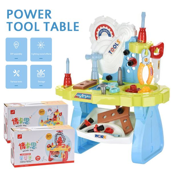

children's simulation repair tools toy power workbench construction tool bench set for boys and girls children pretending toys lj201009