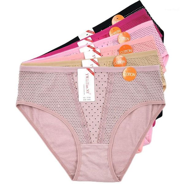 

5pcs plus size women panties 3xl 4xl lace underwear high rise pants panties for women cotton briefs intimates1, Black;pink