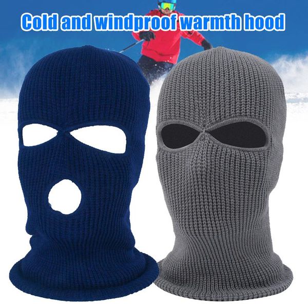 

beanies 3-hole knitted full face cover ski headgear winter warm windproof knit for outdoor sports@88