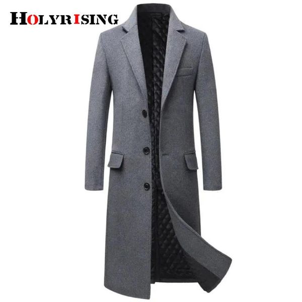 

winter mens jackets wool warm coats busniess jacket for men style long manteaux homme thick man brand overcoat 19445, Black