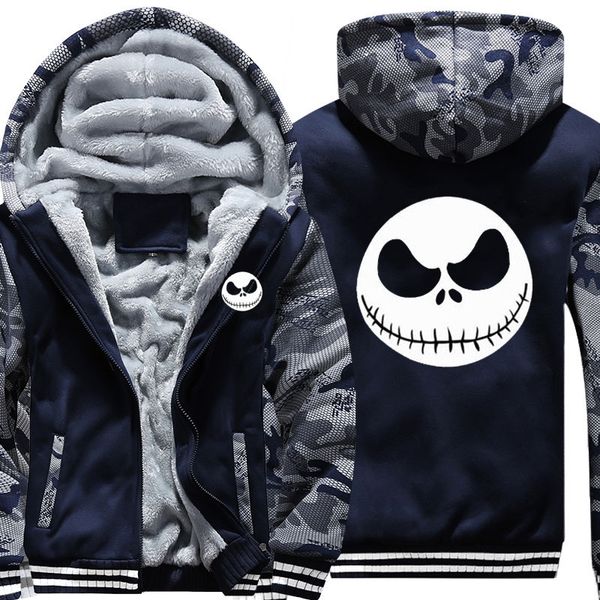 

2021 new us size hoodie for movie jack skellington men hoodies jacket nightmare before christmas thicken coat clothing casual wrwg, Black