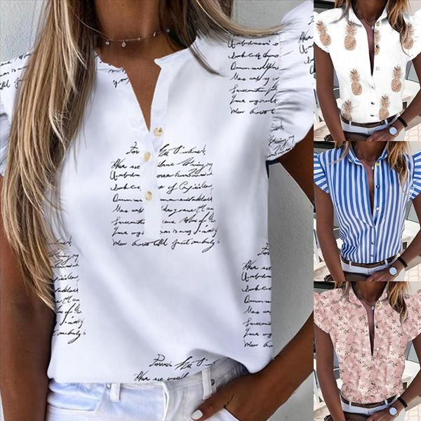 

wenyujh летние повседневные рубашки v шеи рюкзала блуза рубашка женщины 2020 летняя бабочка рукава повседневная рубашка кнопка офис леди вер, White