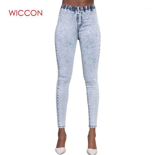 

2020 new plus size ultra stretchy acid washed jeans women denim pants trousers female pencil skinny jeans1, Blue