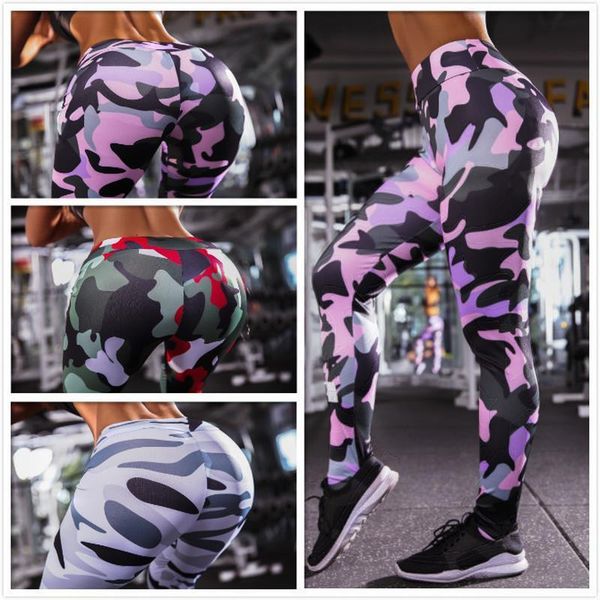 

2019 women leggin snug-pants personality camouflage printing legging ladies fitness pants sport leisure yo-ga leggings, Black