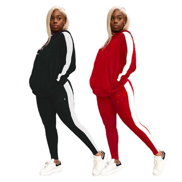 

women hooded tracksuit hoodies 2 piece set solid color jogger suit long sleeve pullovers+leggings fall winter clothes plus size outfits 4360, White