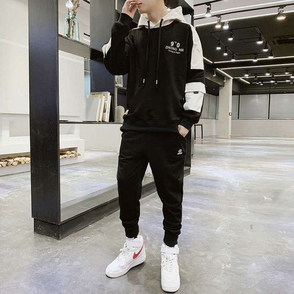 

sweater fashion new style men's hooded sportswear suit in autumn 2020, Gray