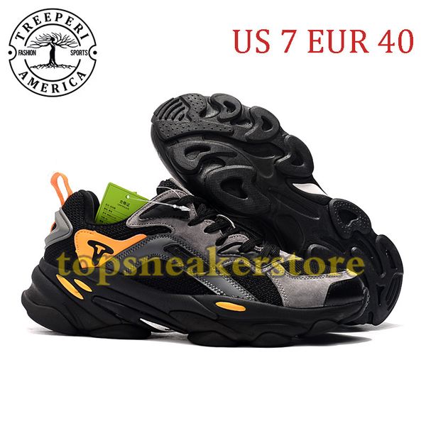

2021 treeperi fashion chunky 700 soft sole running shoes black grey orange us 7 eur 40 for men trainers