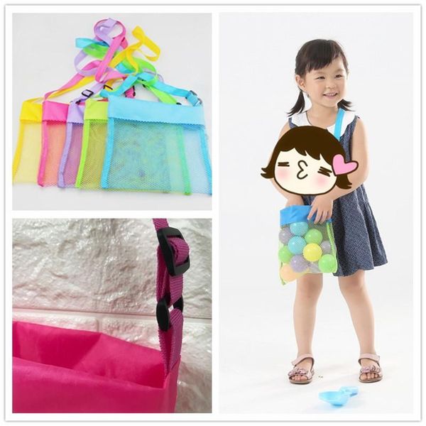 

gift wrap summer mesh storage bag portable kids sand shell collection beach children sandpit toys bags sling kid tote pouch