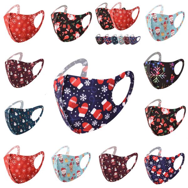 

factoryqkv8santa masks designer gift face mask christmas 3d kids printing mouth facemask dustproof sunscreen washable men wome